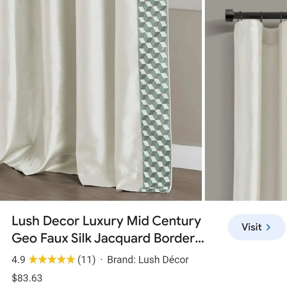 Lush Decor Luxury Faux Silk Window Curtain Panel Single 84x52